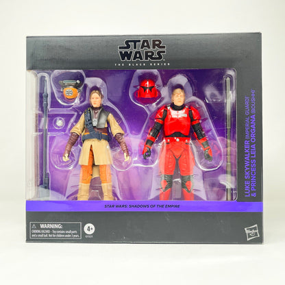 Vintage Hasbro Star Wars Black Series Sealed Figures Luke Skywalker (Imperial Guard) & Princess Leia Organa (Boushh) SOTE - Black Series Hasbro Star Wars 2-pack