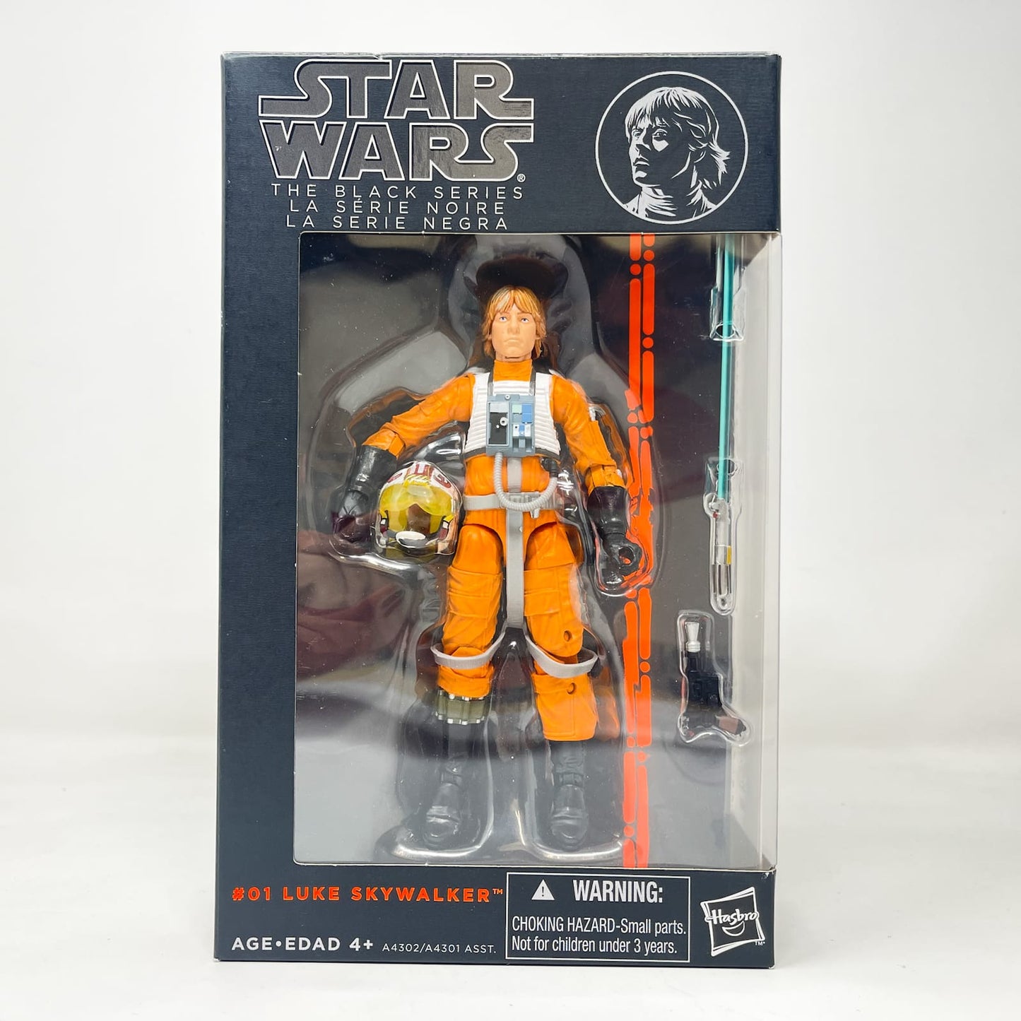 Vintage Hasbro Star Wars Black Series Sealed Figures Luke Skywalker (X-Wing Pilot) #01 - Orange Line - Hasbro Black Series (2013)