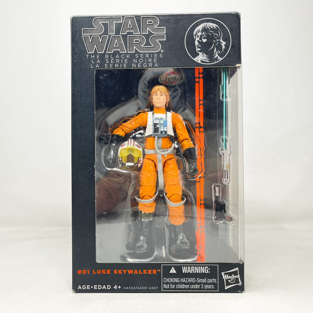 Vintage Hasbro Star Wars Black Series Sealed Figures Luke Skywalker (X-Wing Pilot) #01 - Orange Line - Hasbro Black Series (2013)