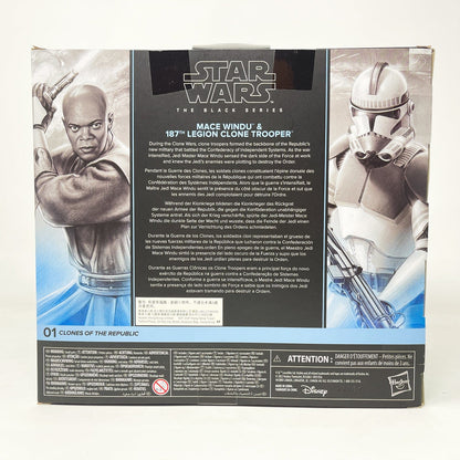 Vintage Hasbro Star Wars Black Series Sealed Figures Mace Windu & 187th Legion Clone Trooper 2-Pack - Hasbro Black Series