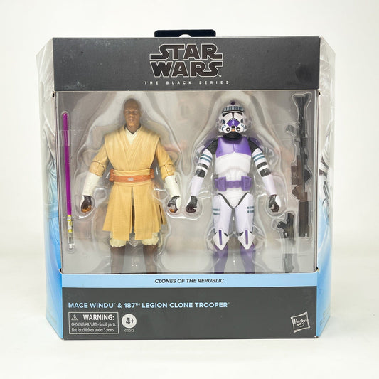 Vintage Hasbro Star Wars Black Series Sealed Figures Mace Windu & 187th Legion Clone Trooper 2-Pack - Hasbro Black Series