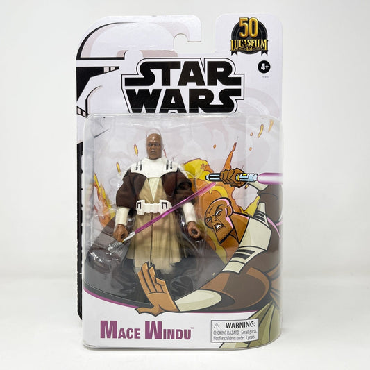 Vintage Hasbro Star Wars Black Series Sealed Figures Mace Windu (Clone Wars Tartakovsky) - Hasbro Black Series 50th