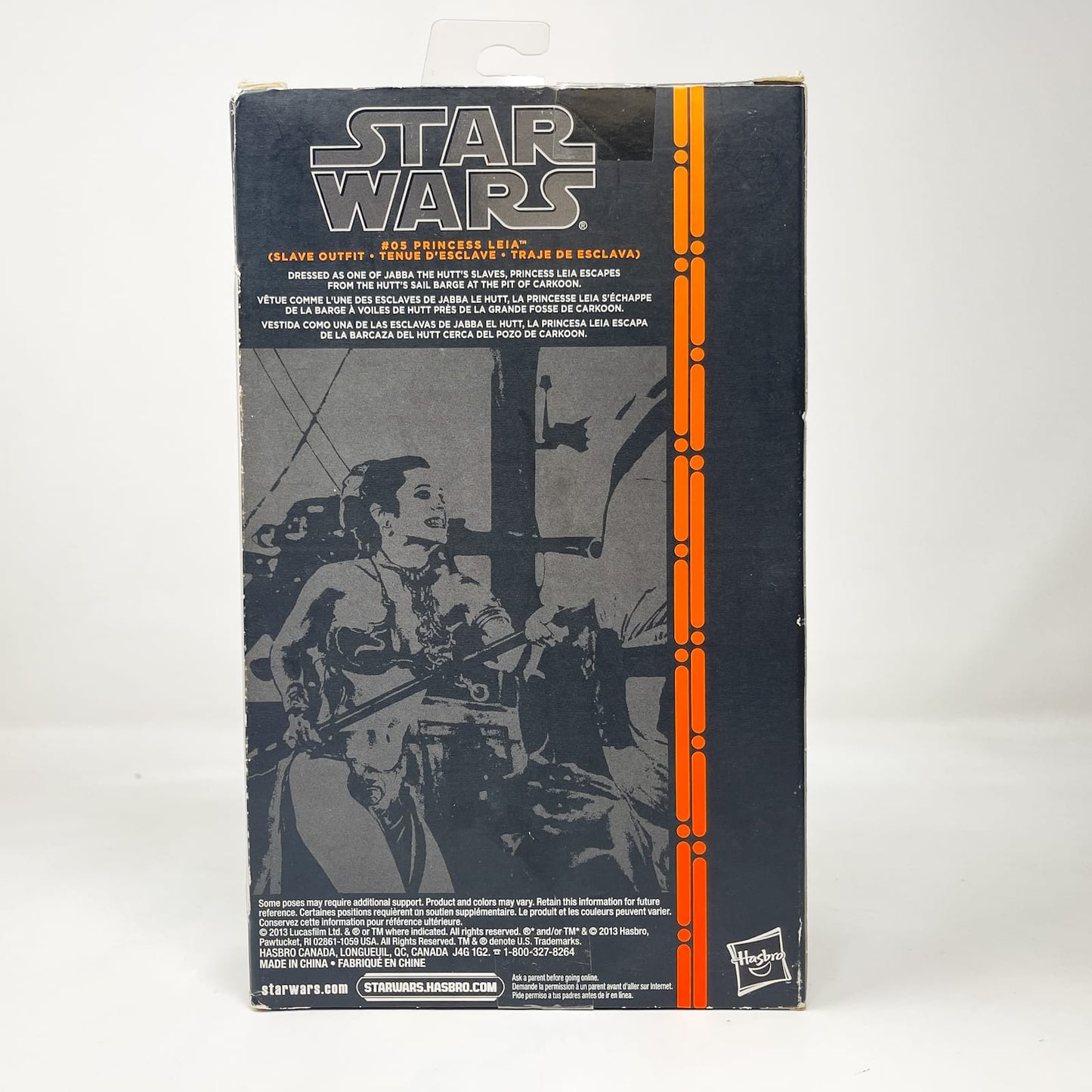 Vintage Hasbro Star Wars Black Series Sealed Figures Princess Leia (Slave Outfit) #05 - Orange Line - Hasbro Black Series (2013)