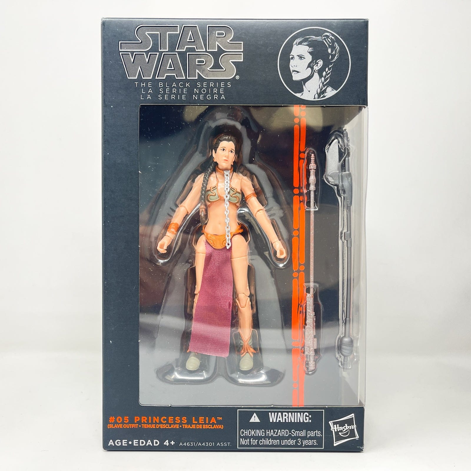 Vintage Hasbro Star Wars Black Series Sealed Figures Princess Leia (Slave Outfit) - Orange #05 - Black Series Hasbro Star Wars Action Figure