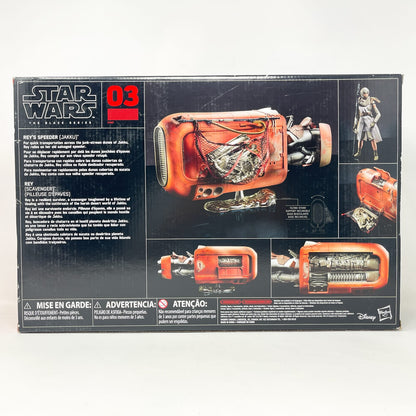 Vintage Hasbro Star Wars Black Series Sealed Figures Rey's Speeder (Jakku) with Rey (Scavenger) – Hasbro Black Series (2017)