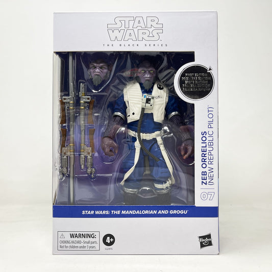 Vintage Hasbro Star Wars Black Series Sealed Figures Zeb Orrelios (New Republic Pilot) WHITE BOX Deluxe - The Mandalorian and Grogu #07 - Hasbro Black Series (2026)