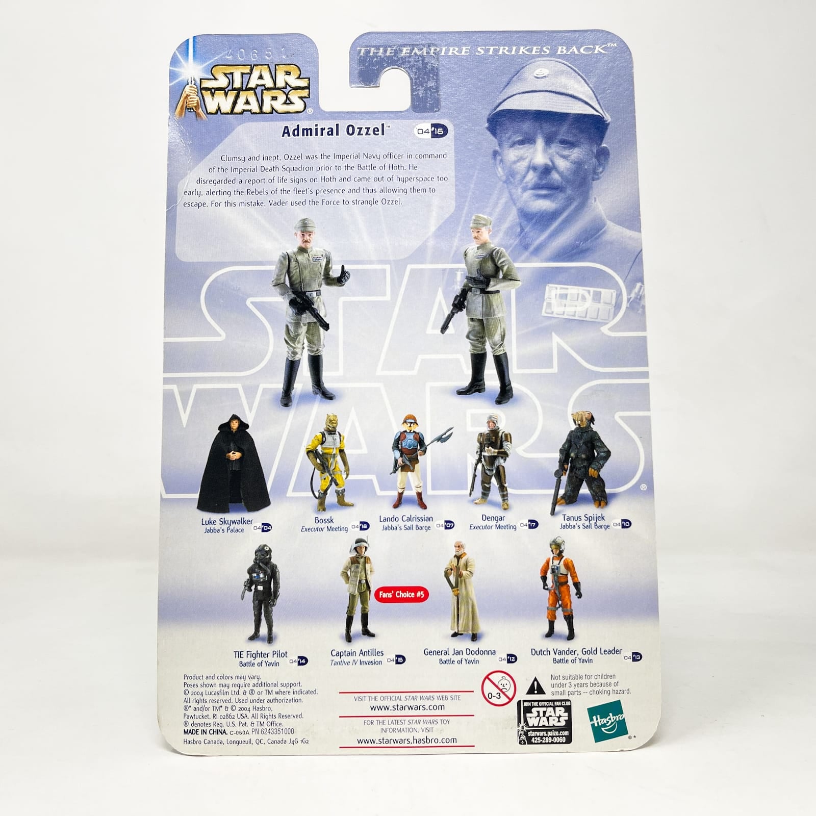 Vintage Hasbro Star Wars Mid MOC Admiral Ozzel #04-16 - Hasbro SAGA Series 3.75"