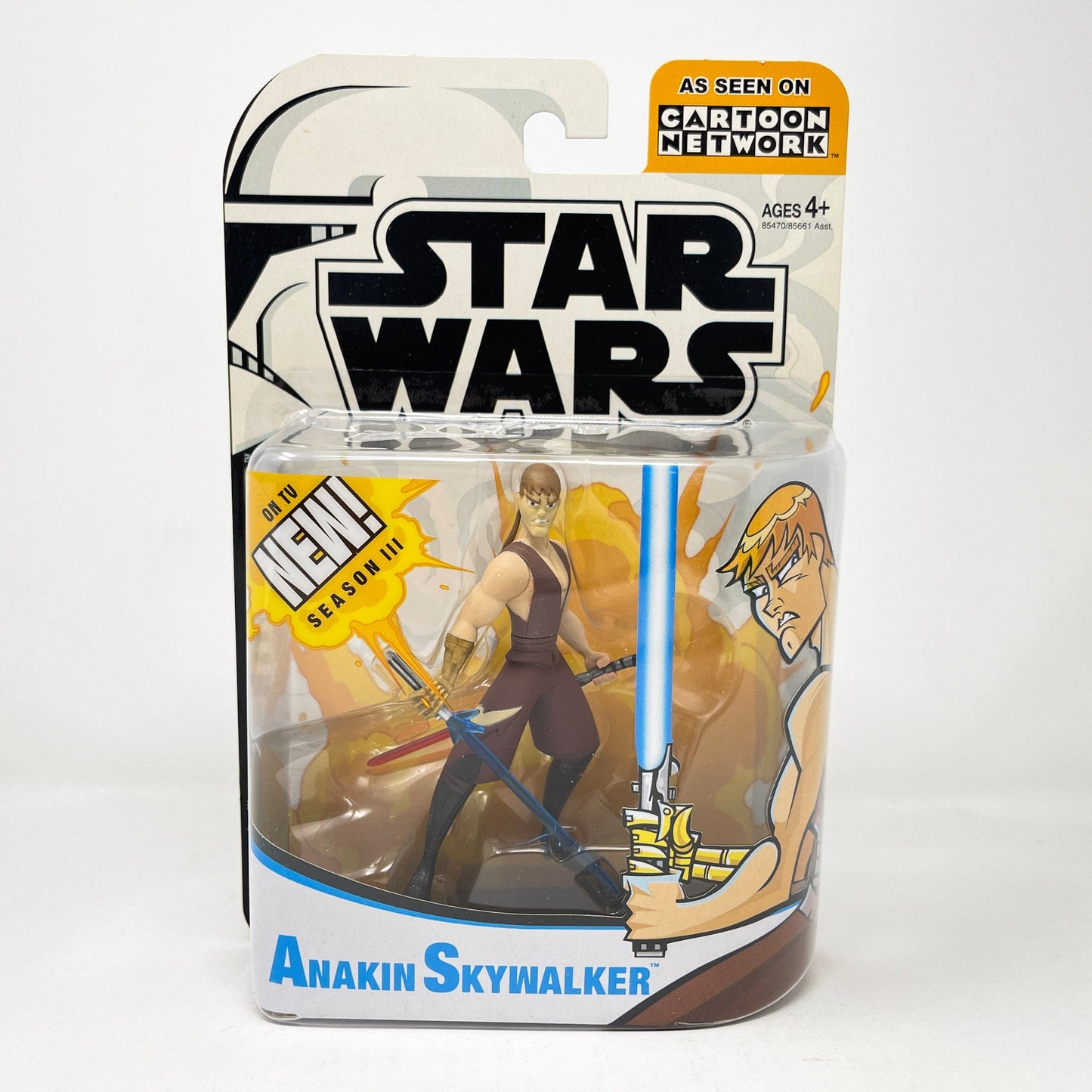 Vintage Hasbro Star Wars Mid MOC Anakin Skywalker - Battle Damage (2005) - Hasbro Tarkovsky Clone Wars Animated Figure MOC