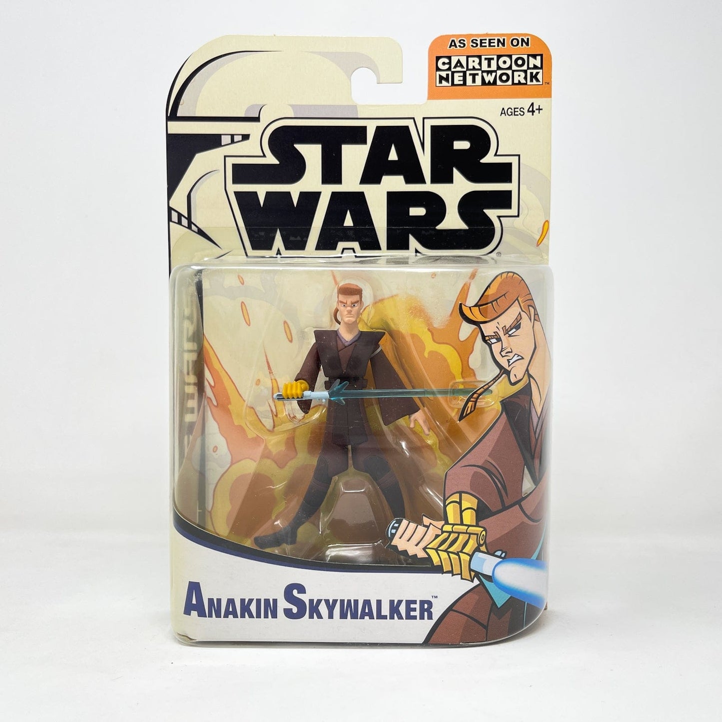 Vintage Hasbro Star Wars Mid MOC Anakin Skywalker - Padawan (2003) - Hasbro Tarkovsky Clone Wars Animated Figure MOC