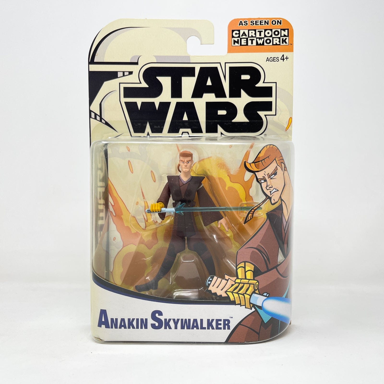 Vintage Hasbro Star Wars Mid MOC Anakin Skywalker - Padawan (2003) - Hasbro Tarkovsky Clone Wars Animated Figure MOC