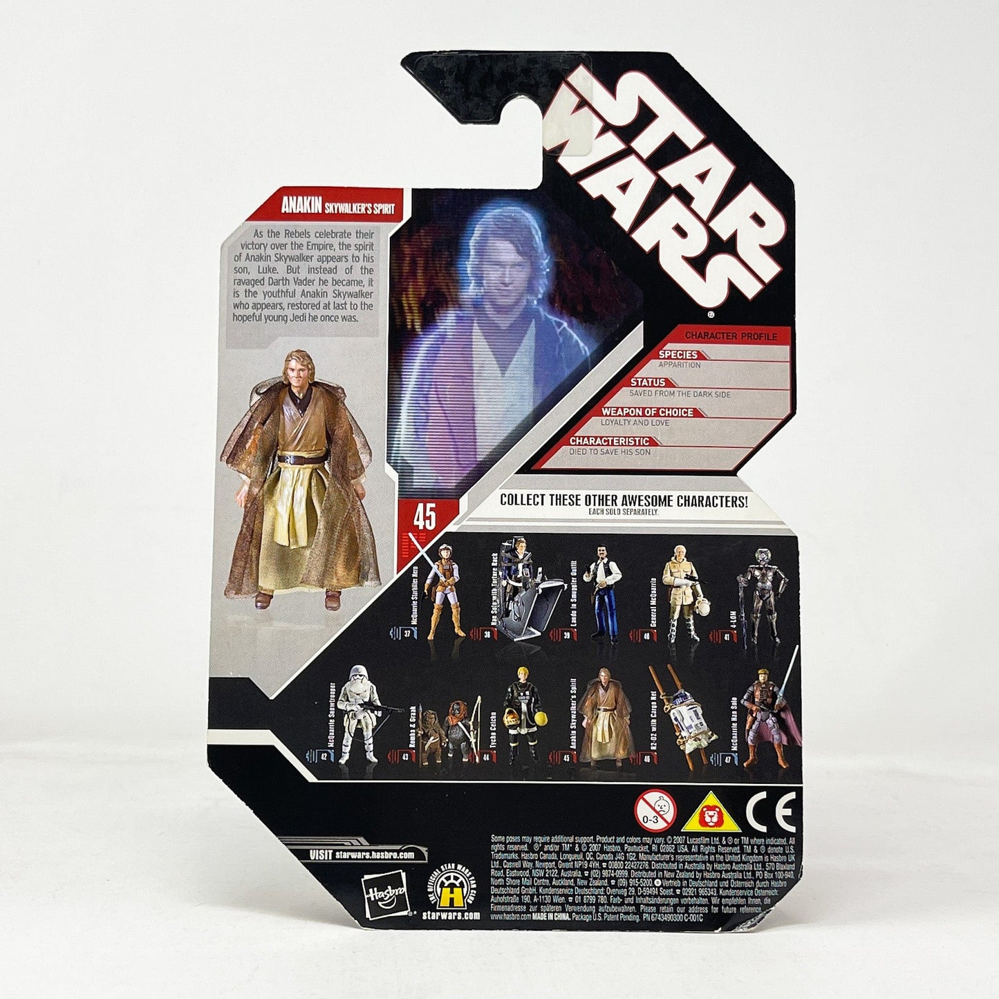Vintage Hasbro Star Wars Mid MOC Anakin Skywalker's Spirit #45 (ROTJ) - Hasbro Saga Legends - 30th Anniversary Collection