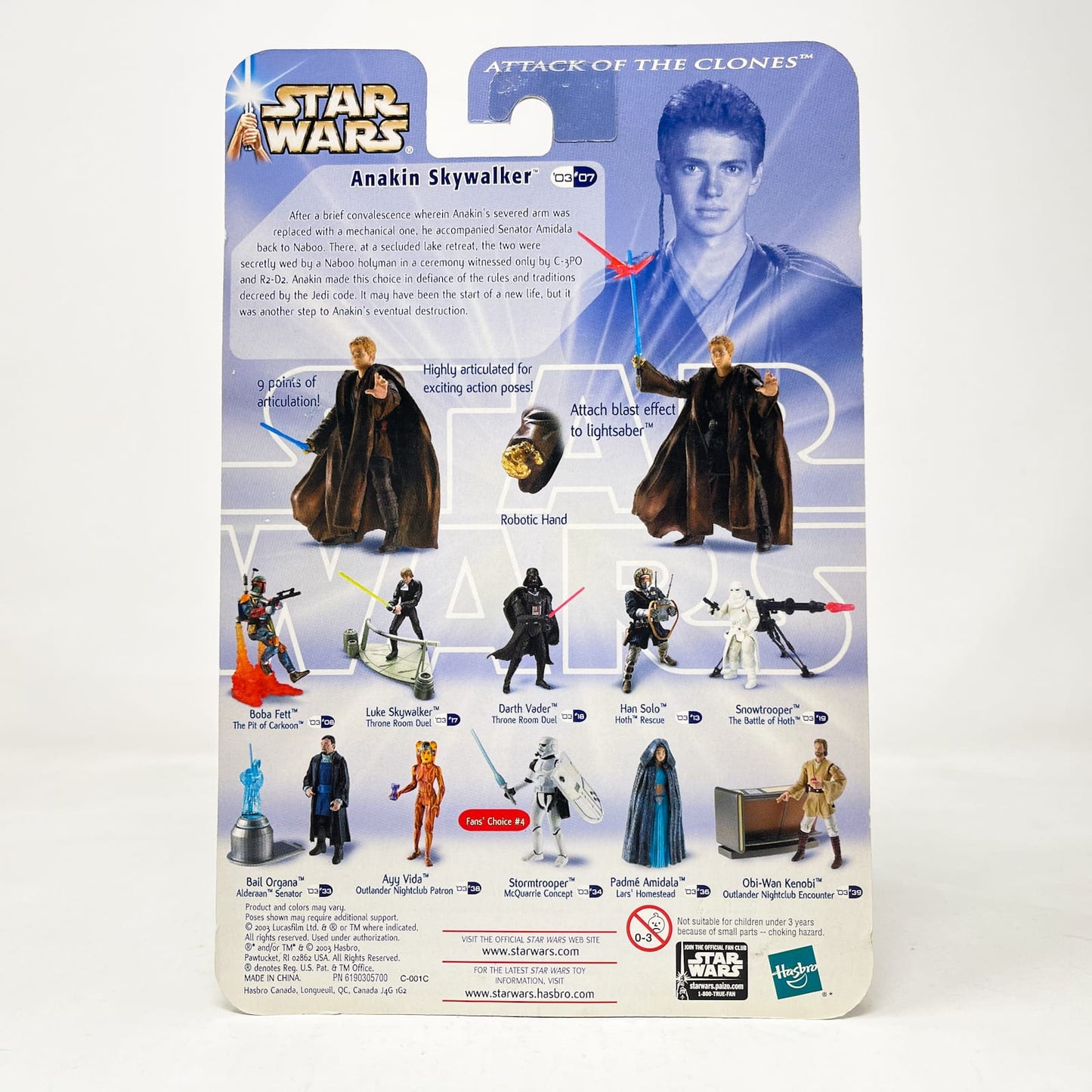 Vintage Hasbro Star Wars Mid MOC Anakin Skywalker (Secret Ceremony) #03-07 - Hasbro SAGA Series 3.75"