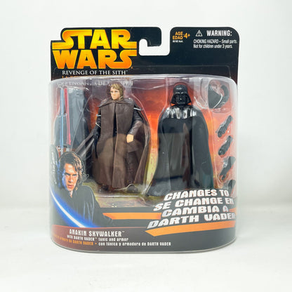 Vintage Hasbro Star Wars Mid MOC Anakin w/ Darth Vader Tunic & Armor (ROTS) - Hasbro 2005 3.75" Star Wars Action Figure