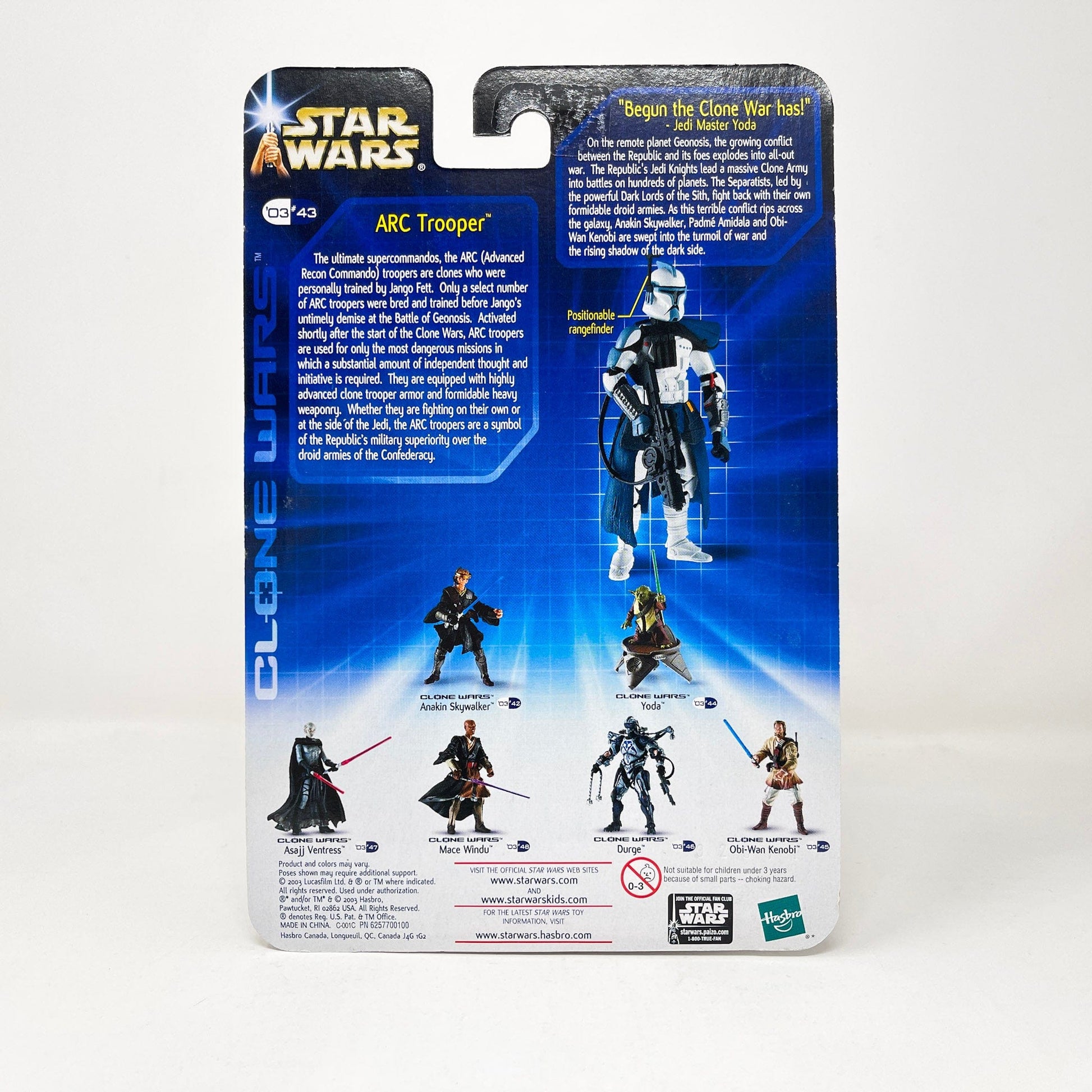 Vintage Hasbro Star Wars Mid MOC ARC Trooper - Blue 03-43 (2003) - SAGA Clone Wars MOC