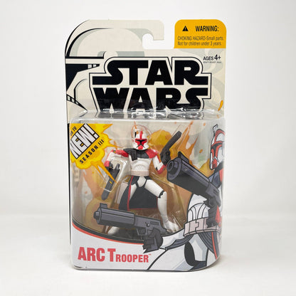 Vintage Hasbro Star Wars Mid MOC ARC Trooper - Red Stripe (2003) - Hasbro Tarkovsky Clone Wars Animated Figure MOC