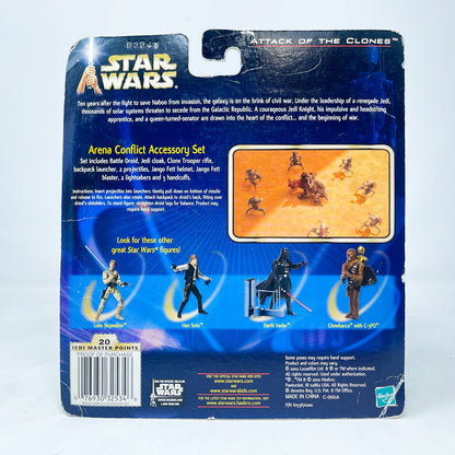 Vintage Hasbro Star Wars Mid MOC Arena Conflict Accessory Set with Battle Droid - Hasbro SAGA Series 3.75" (2002)