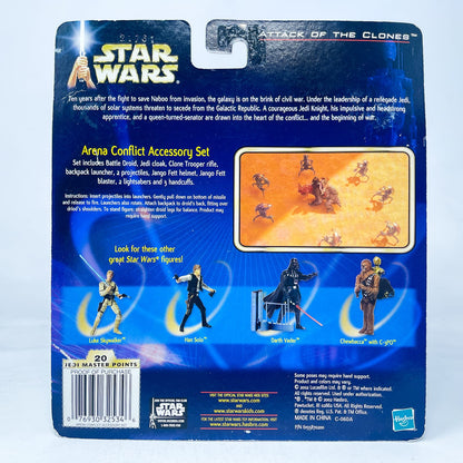 Vintage Hasbro Star Wars Mid MOC Arena Conflict Accessory Set with Battle Droid - Hasbro SAGA Series 3.75" (2002)
