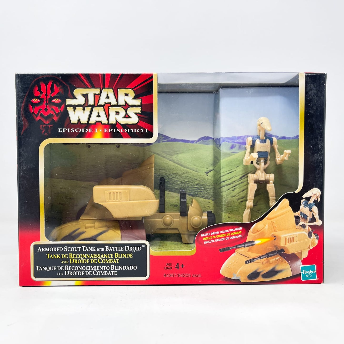 Vintage Hasbro Star Wars Mid MOC Armored Scout Tank with Battle Droid - Hasbro The Phantom Menace (1999)