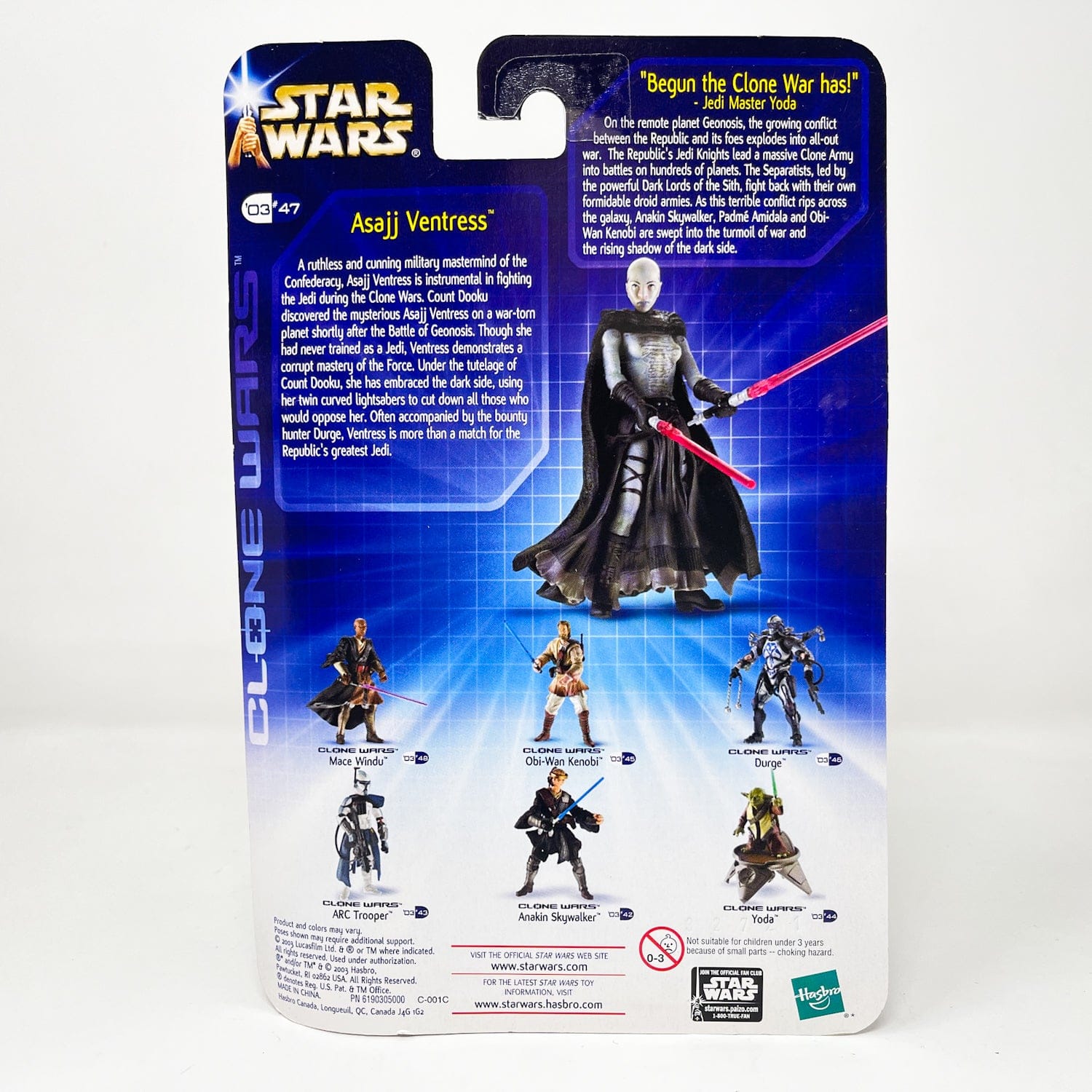 Vintage Hasbro Star Wars Mid MOC Asajj Ventress - Sith Apprentice 03-47 (2003) - SAGA Clone Wars MOC