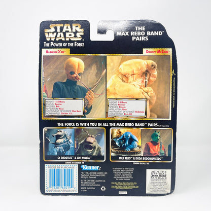 Vintage Hasbro Star Wars Mid MOC Barquin D'An & Droopy McCool (Max Rebo Band Pairs) - Kenner 1998 Power of the Force (POTF2) Star Wars Action Figure Set