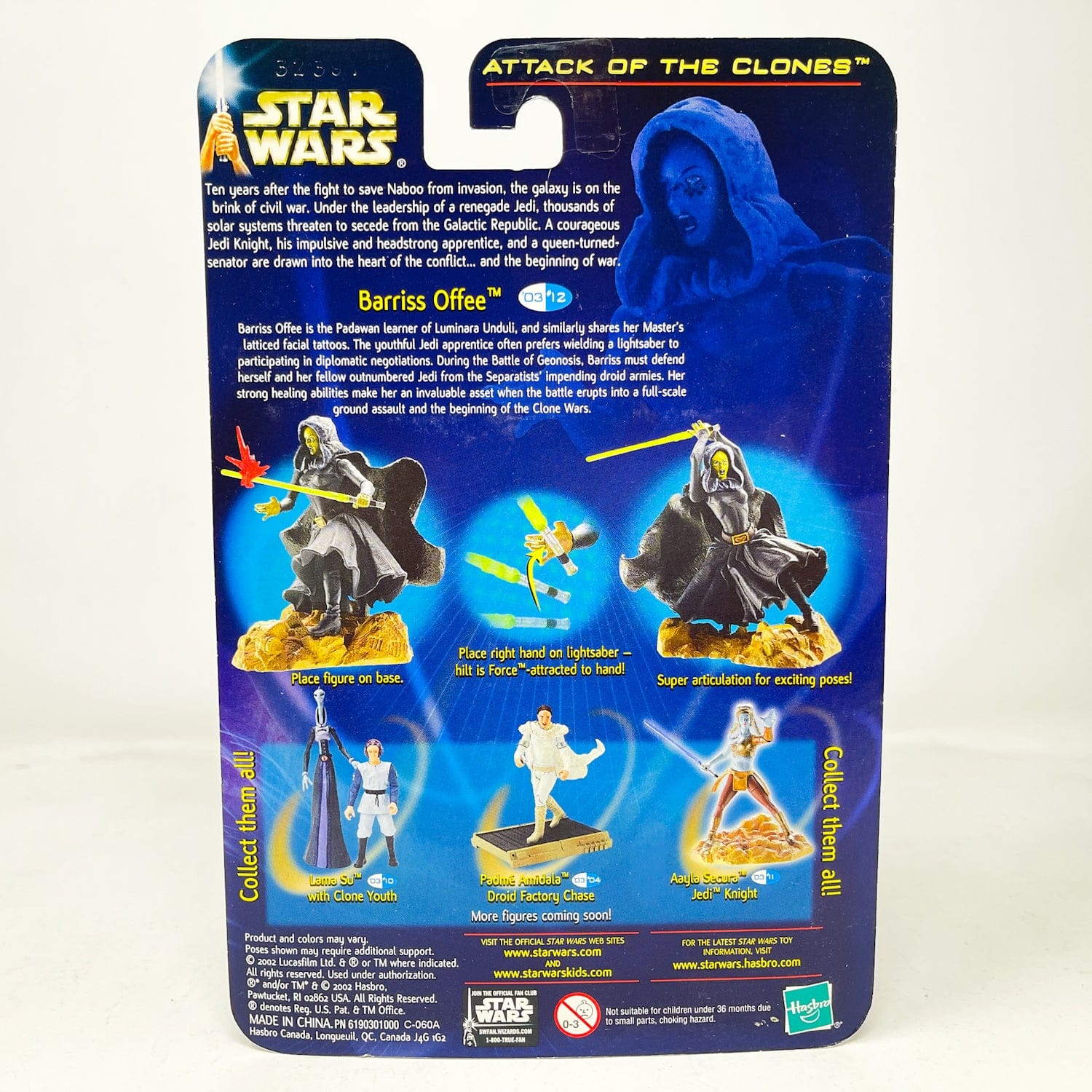 Vintage Hasbro Star Wars Mid MOC Barris Offee (Luminara Unduli's Padawan) #03-12 - Hasbro SAGA Series 3.75"