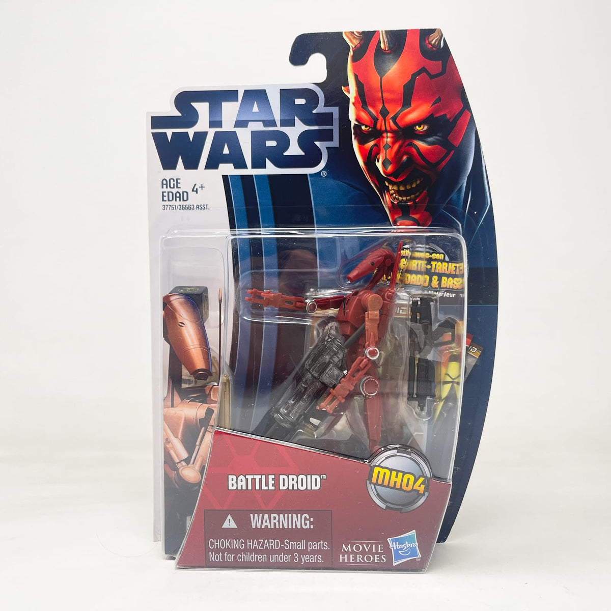 Vintage Hasbro Star Wars Mid MOC Battle Droid (Maroon) MH04 – Hasbro Movie Heroes (2012)