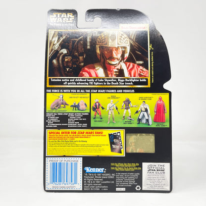 Vintage Hasbro Star Wars Mid MOC Biggs Darklighter (with Blaster Pistol)   – Hasbro Star Wars Power of the Force (1998)