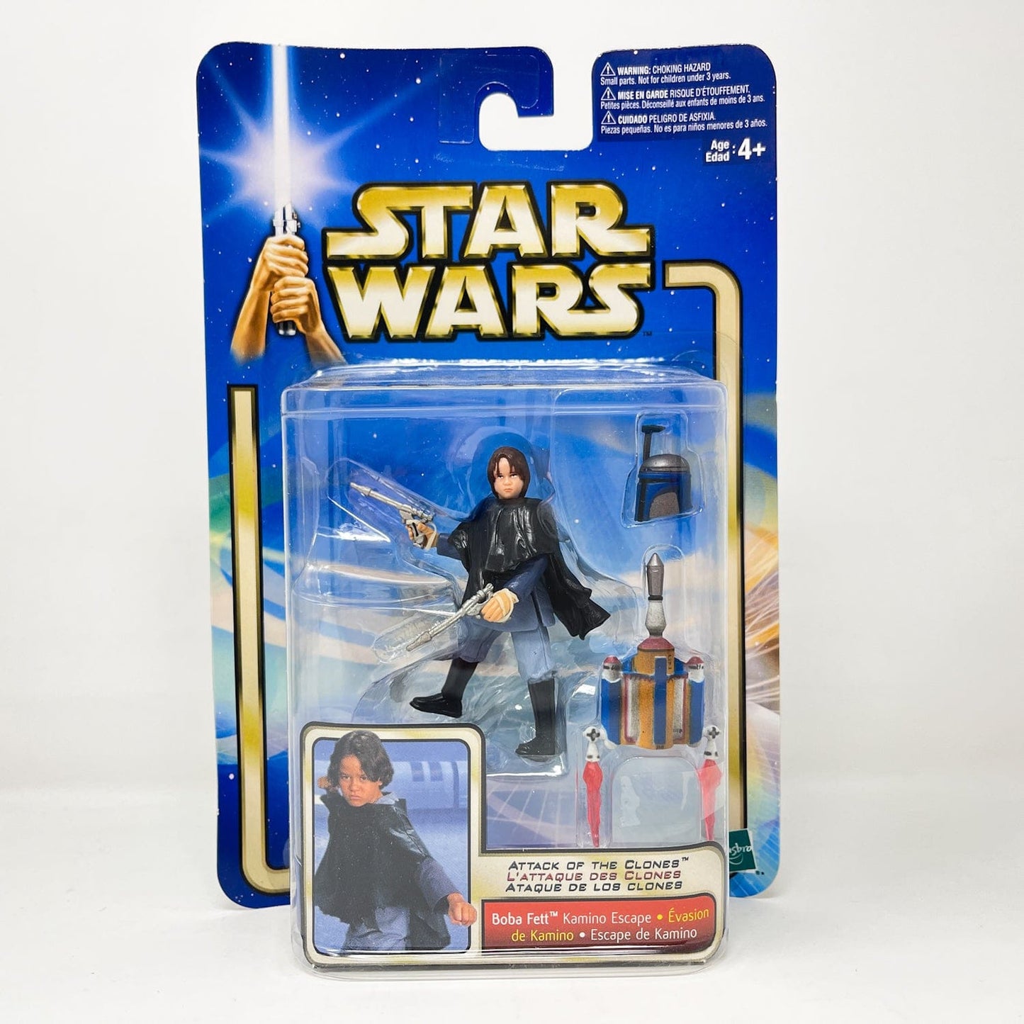 Vintage Hasbro Star Wars Mid MOC Boba Fett (Kamino Escape) #02-07 - Hasbro SAGA Series 3.75"