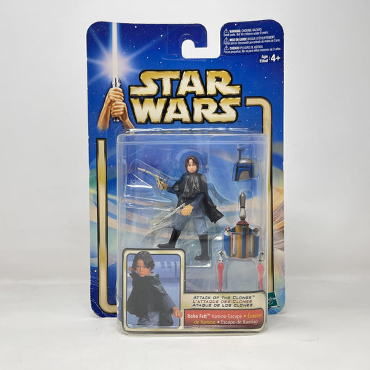 Vintage Hasbro Star Wars Mid MOC Boba Fett (Kamino Escape) #02-07 - Hasbro SAGA Series 3.75"