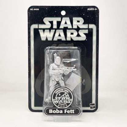 Vintage Hasbro Star Wars Mid MOC Boba Fett (Silver) Convention Exclusive - Hasbro SAGA Series (2003)