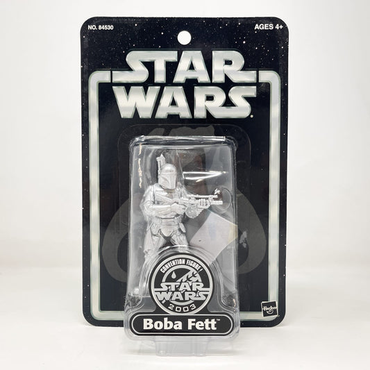 Vintage Hasbro Star Wars Mid MOC Boba Fett (Silver) Convention Exclusive - Hasbro SAGA Series (2003)