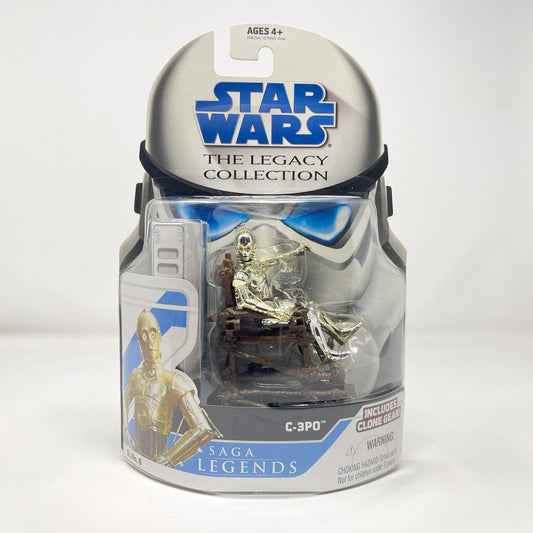 Vintage Hasbro Star Wars Mid MOC C-3PO in Ewok Chair (SL6) - Hasbro 2008 Legacy Collection Saga Legends Star Wars Action Figure