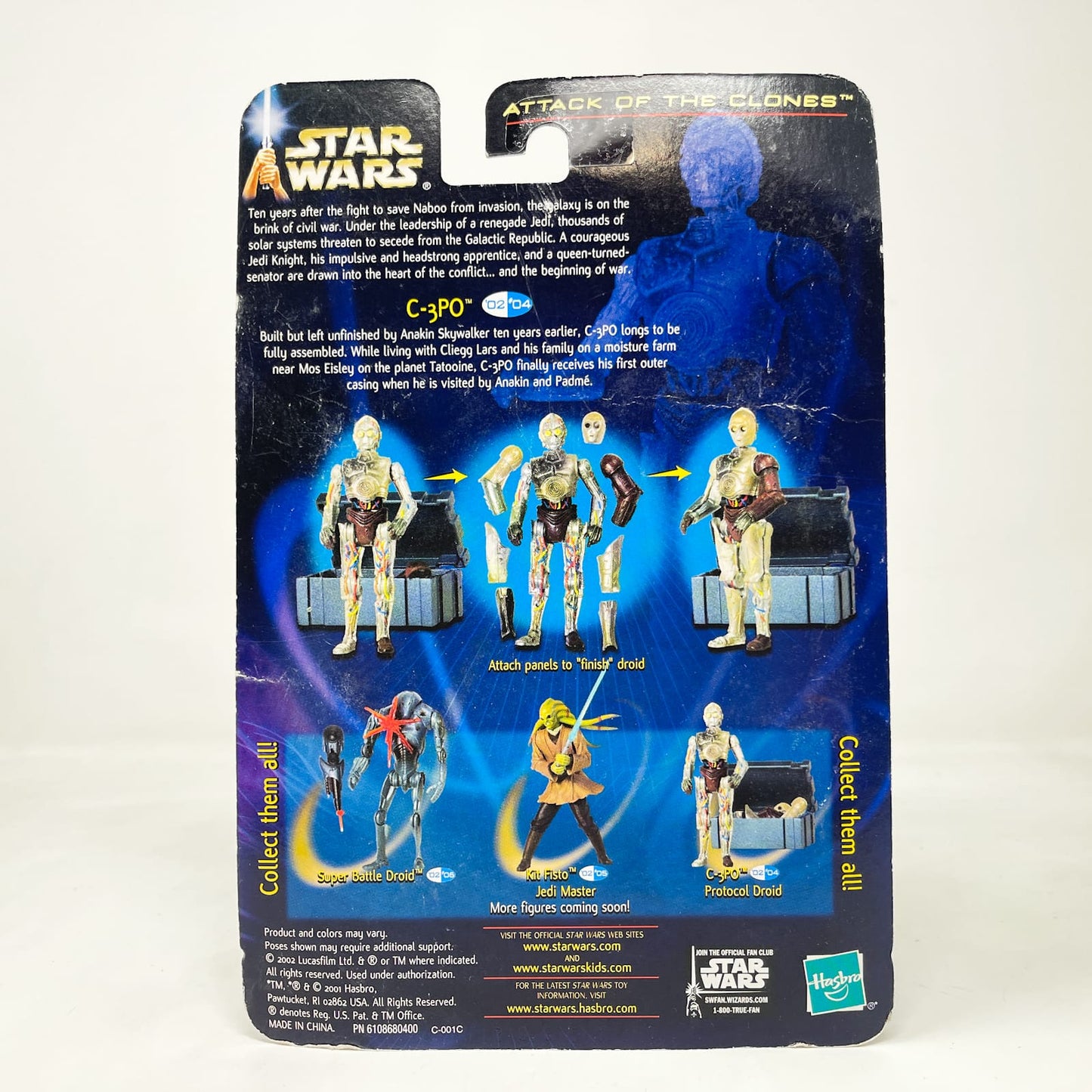 Vintage Hasbro Star Wars Mid MOC C-3PO (Protocol Droid) #02-04 - Hasbro SAGA Series 3.75"