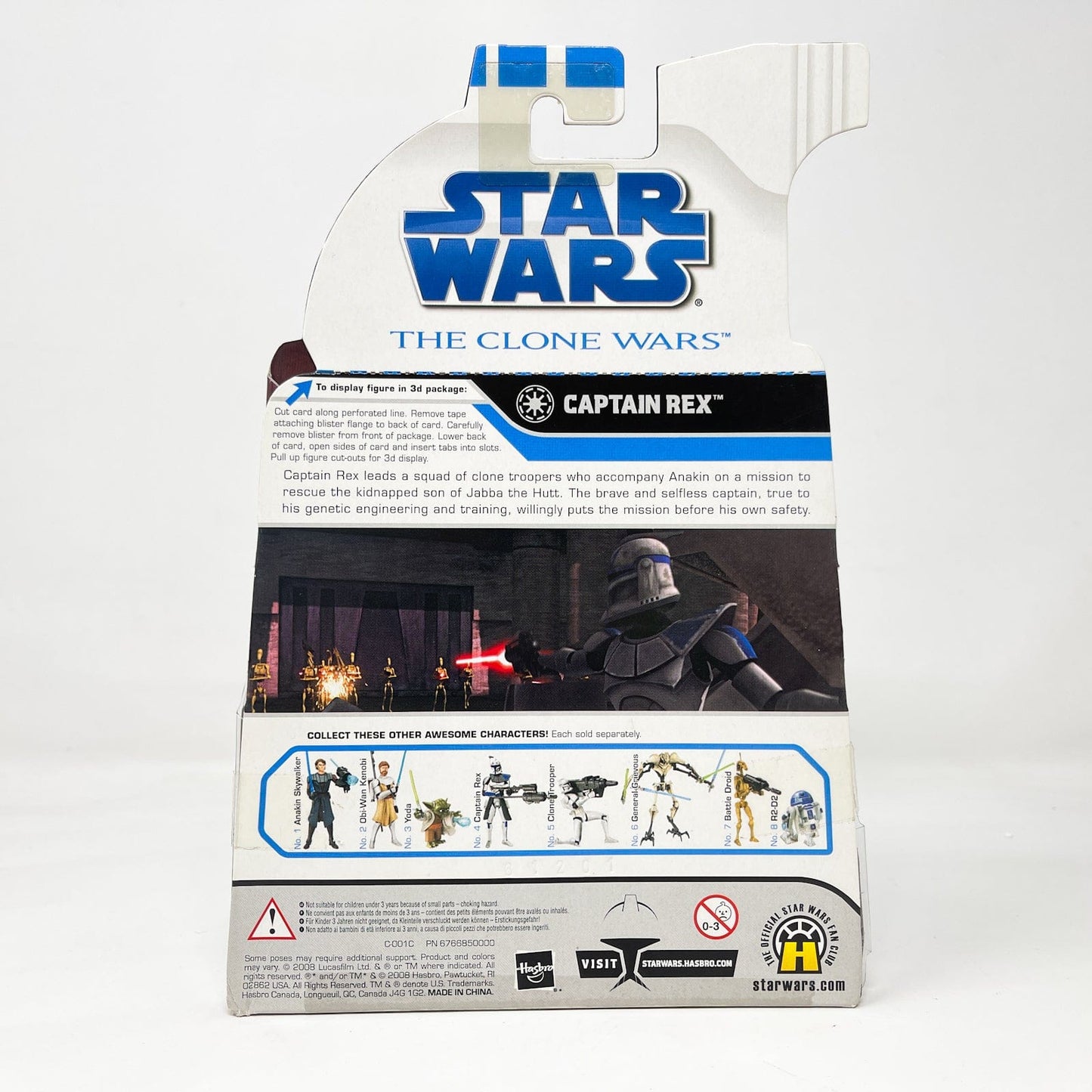 Vintage Hasbro Star Wars Mid MOC Captain Rex #04 - Hasbro The Clone Wars (2008)