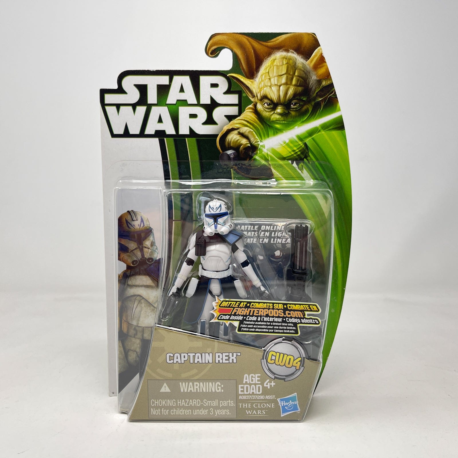 Vintage Hasbro Star Wars Mid MOC Captain Rex CW04 - Hasbro Yoda Green Card 3.75"