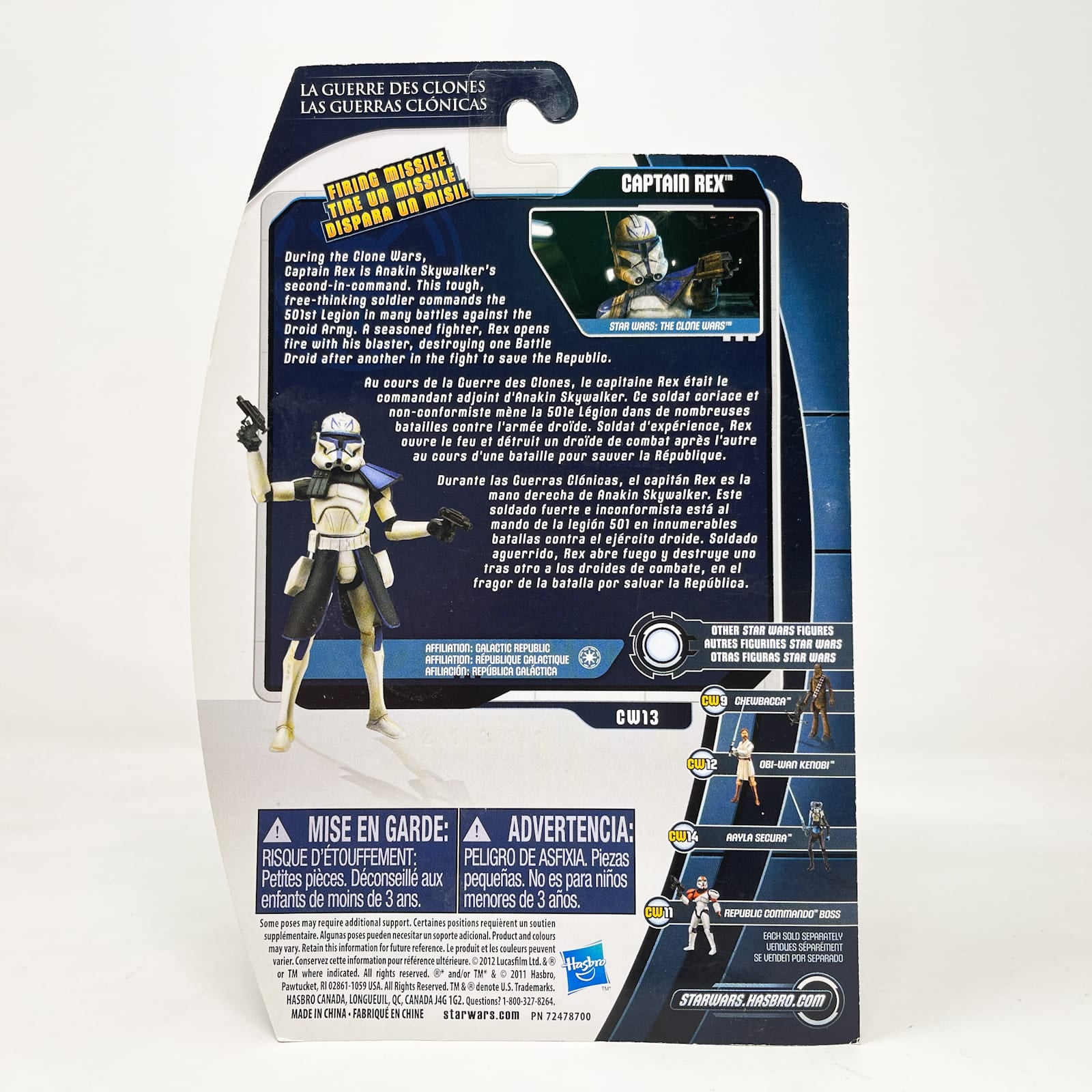 Vintage Hasbro Star Wars Mid MOC Captain Rex CW13 – Hasbro Movie Heroes/Clone Wars (2012)