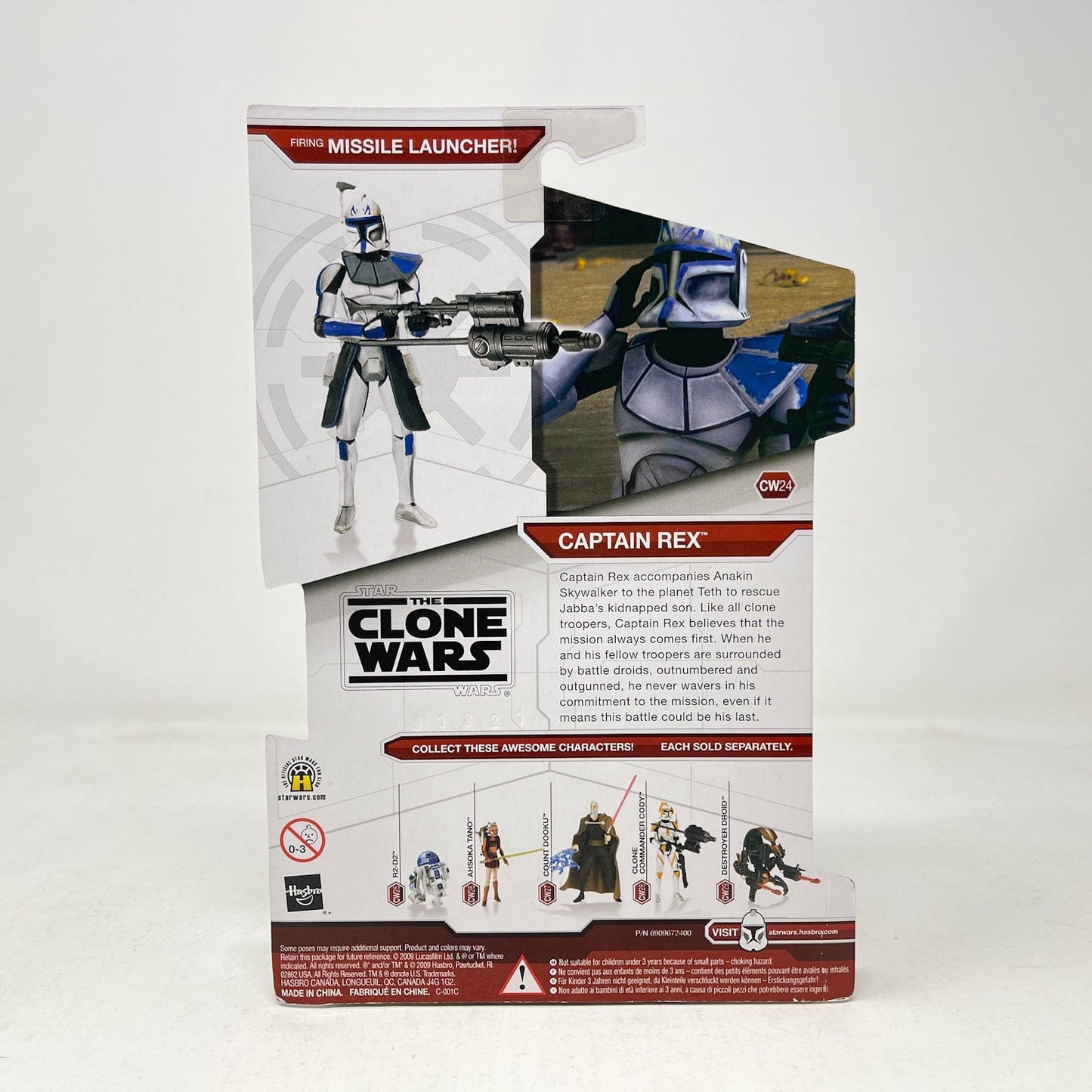 Vintage Hasbro Star Wars Mid MOC Captain Rex CW24 - Hasbro Clone Wars 3.75"