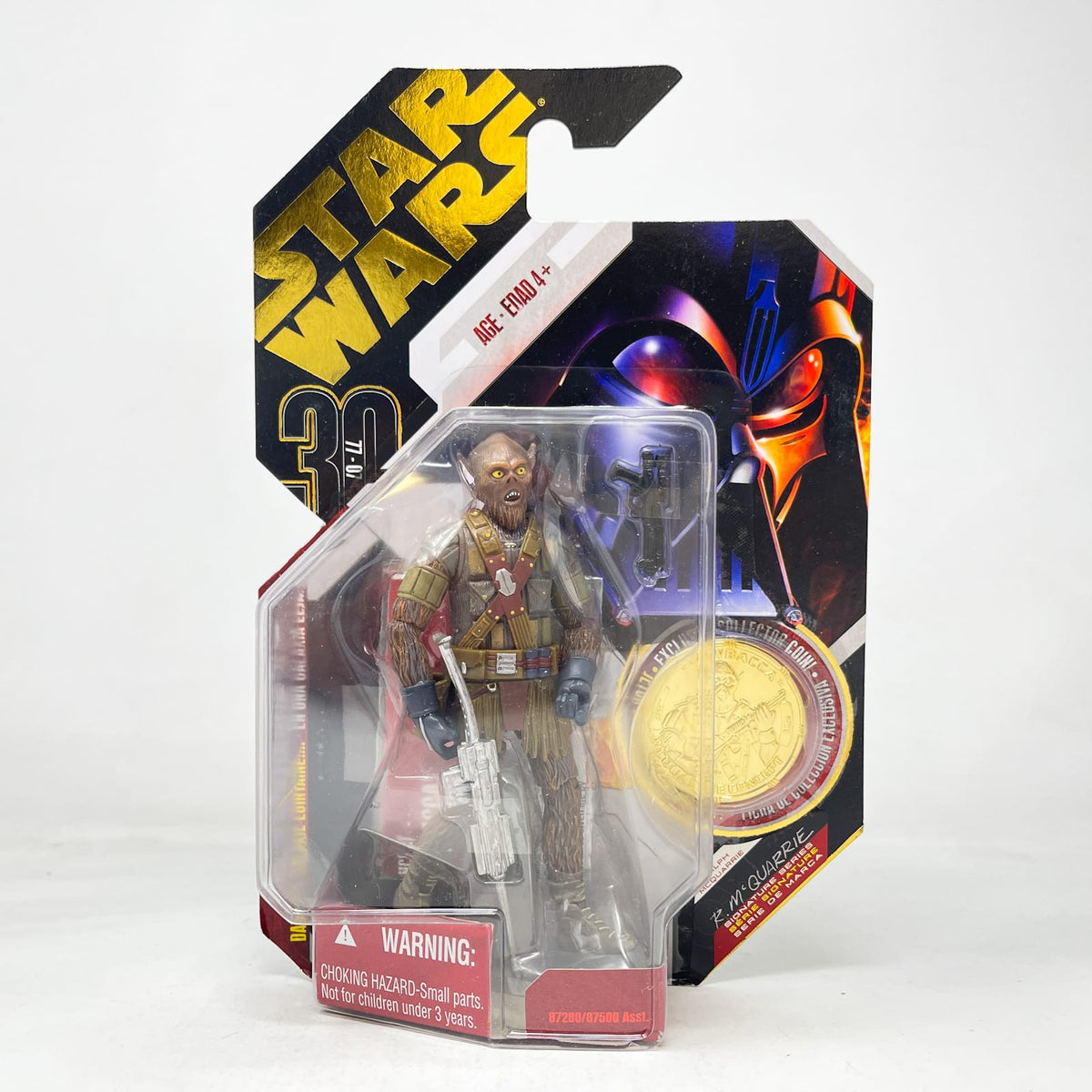 Vintage Hasbro Star Wars Mid MOC Chewbacca (Concept) #21  Gold Coin - Hasbro 30th Anniversary Collection 3.75"