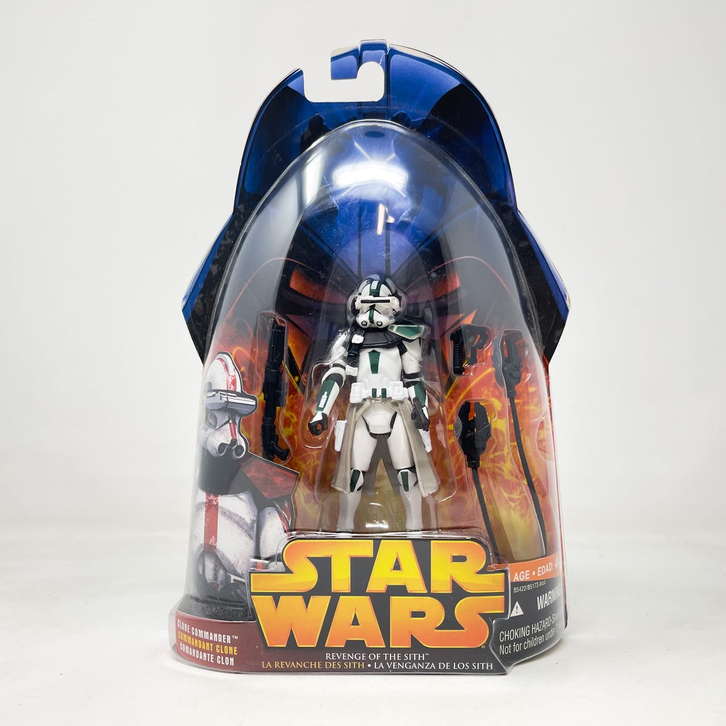 Vintage Hasbro Star Wars Mid MOC Clone Commander (Green) #33 - Hasbro ROTS 2005