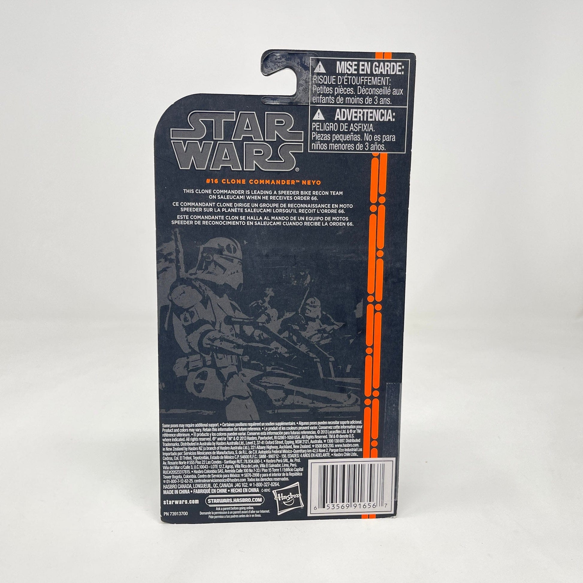 Vintage Hasbro Star Wars Mid MOC Clone Commander Neyo (Orange Line) #16 - Hasbro 2013 3.75" Black Series Star Wars Action Figure