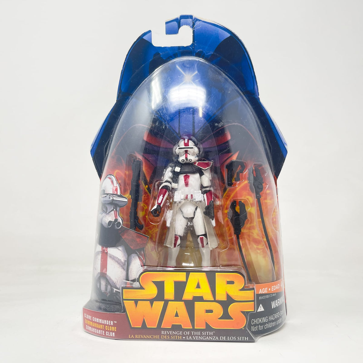 Vintage Hasbro Star Wars Mid MOC Clone Commander (Red) #33 - Hasbro Revenge of the Sith (2005)