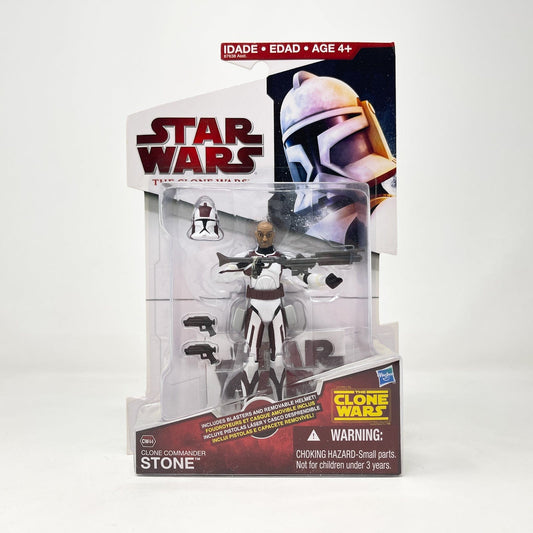 Vintage Hasbro Star Wars Mid MOC Clone Commander Stone (CW44) - Hasbro The Clone Wars (2009)