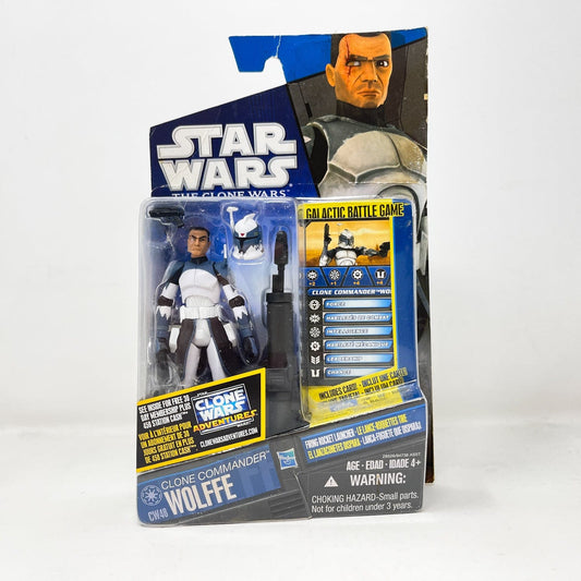Vintage Hasbro Star Wars Mid MOC Clone Commander Wolffe CW48  - The Clone Wars 2010 3.75" Star Wars Action Figure