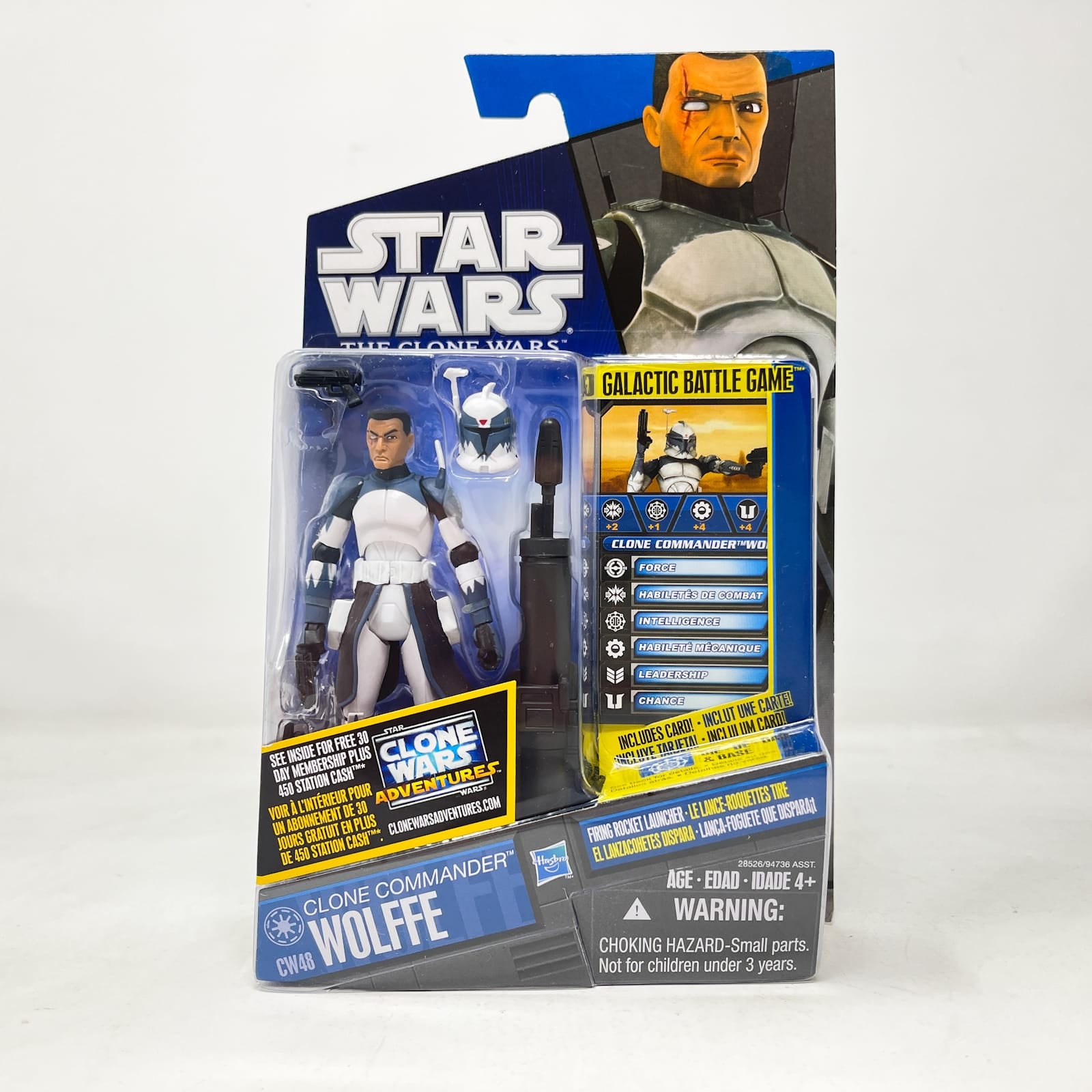 Vintage Hasbro Star Wars Mid MOC Clone Commander Wolffe CW48  - The Clone Wars 2010 3.75" Star Wars Action Figure