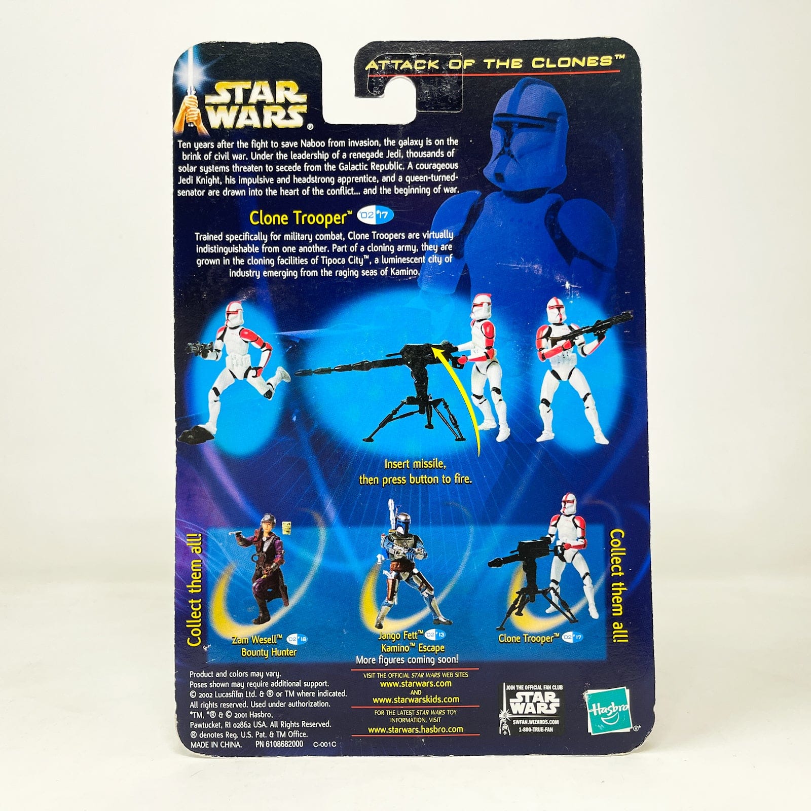 Vintage Hasbro Star Wars Mid MOC Clone Trooper - 2002 AOTC - Hasbro Star Wars Action Figure