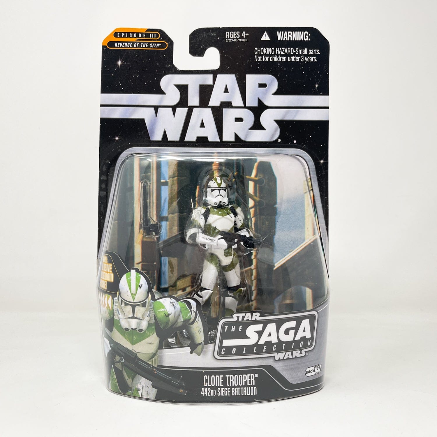 Vintage Hasbro Star Wars Mid MOC Clone Trooper (442nd Siege Battalion) #57 - Hasbro Saga Collection (2007)