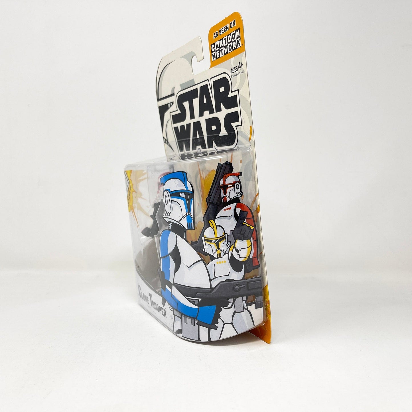 Vintage Hasbro Star Wars Mid MOC Clone Trooper Captain - Red (2005) - Hasbro Tarkovsky Clone Wars Animated Figure MOC