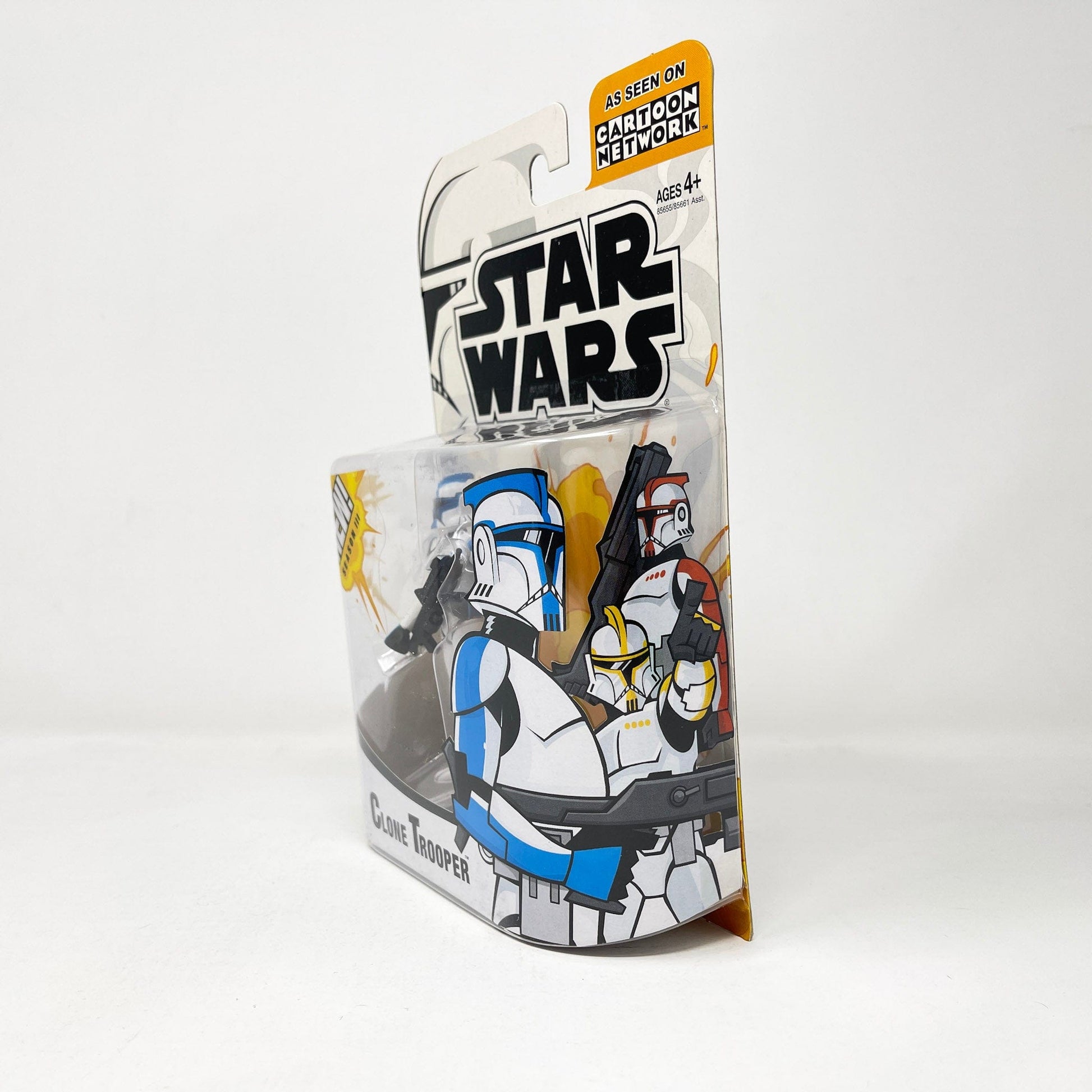 Vintage Hasbro Star Wars Mid MOC Clone Trooper Lieutenant - Blue (2005) - Hasbro Tarkovsky Clone Wars Animated Figure MOC
