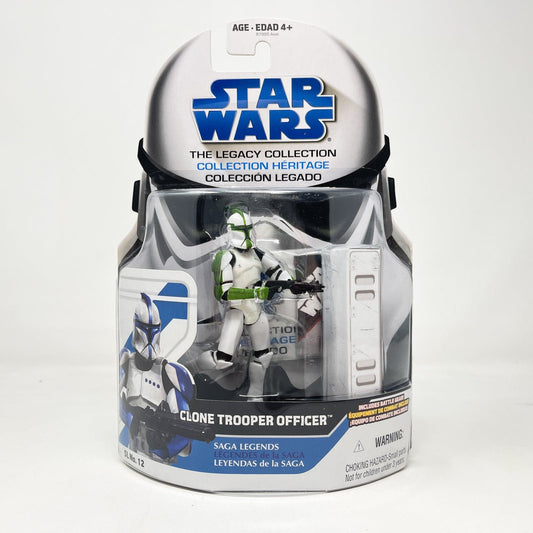 Vintage Hasbro Star Wars Mid MOC Clone Trooper Officer GREEN (Sergeant) SL 12 - Hasbro Legacy Collection (2008)