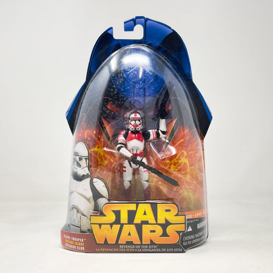 Vintage Hasbro Star Wars Mid MOC Clone Trooper (Red Shock Trooper) #06 - Hasbro ROTS 2005